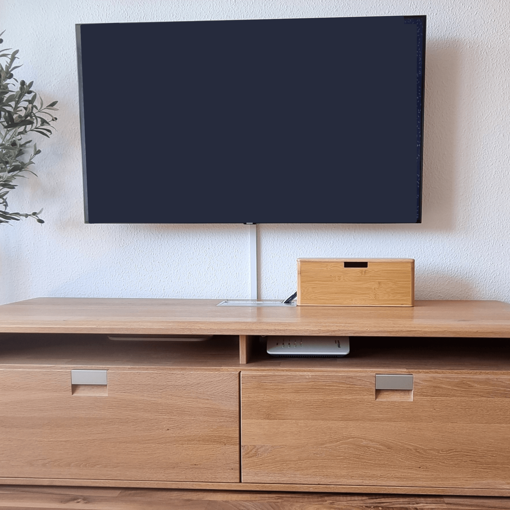 Skanoor XL Kabelbox aus Bambus – 40×14×16 cm