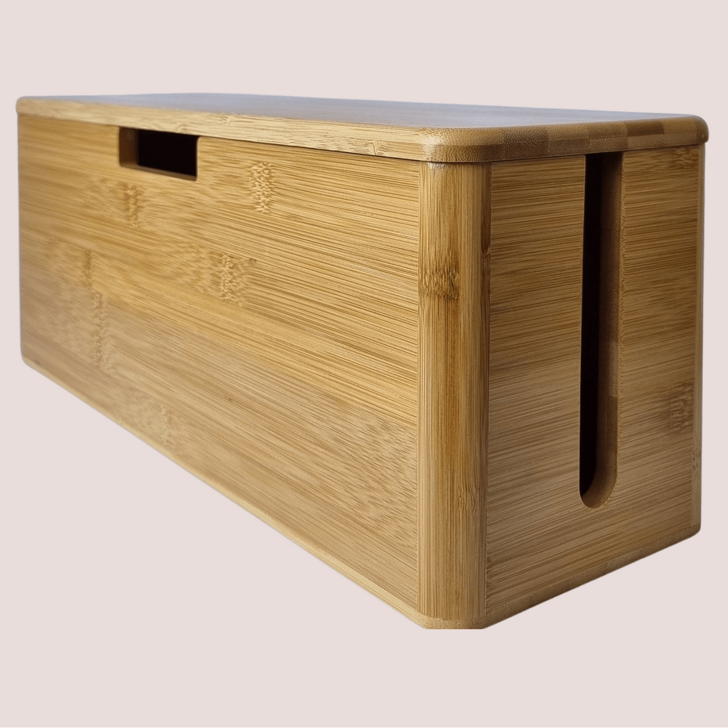 Skanoor XL Kabelbox aus Bambus – 40×14×16 cm